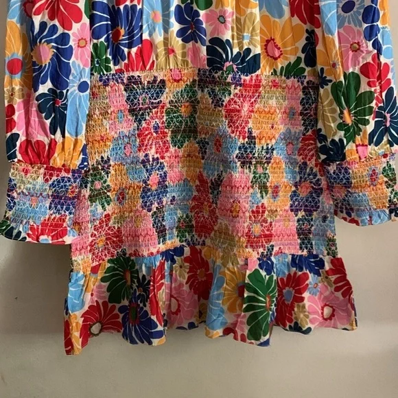 FARM RIO Sunny Daisies Sand Mini Dress NWT Size XL - Picture 5 of 8